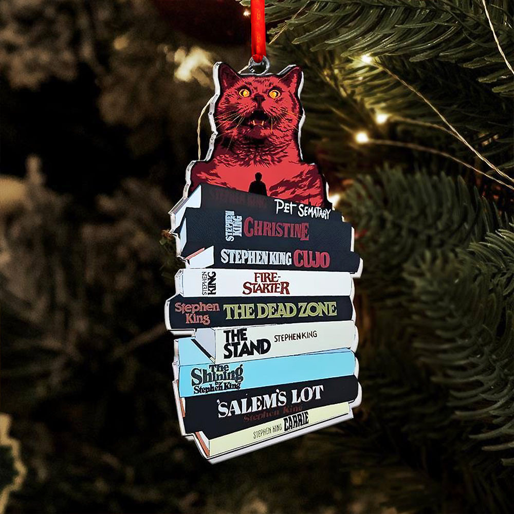 Stephen King Horror Bookstack Acrylic Ornament Best Gift For Readers
