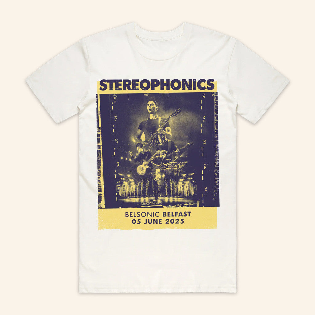 Stereophonics Merch Belfast 2025 White T-Shirt Gifts For Rock Band Stereophonics Merch Belfast 2025 White T-Shirt Gifts For Rock Band