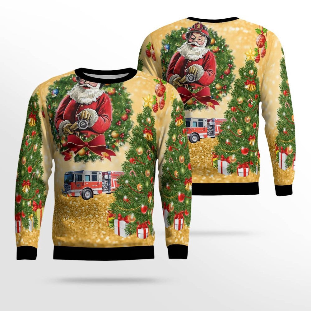 Sterling Heights Michigan Sterling Heights Fire Department Christmas AOP Ugly Sweater Unisex Christmas Gift