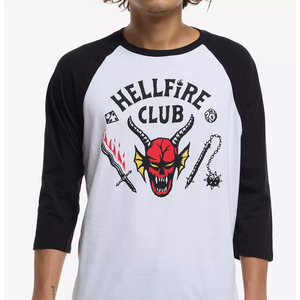 Steve Harrington Merch Stranger Things Hellfire Club Raglan T-Shirt Gifts For Friends