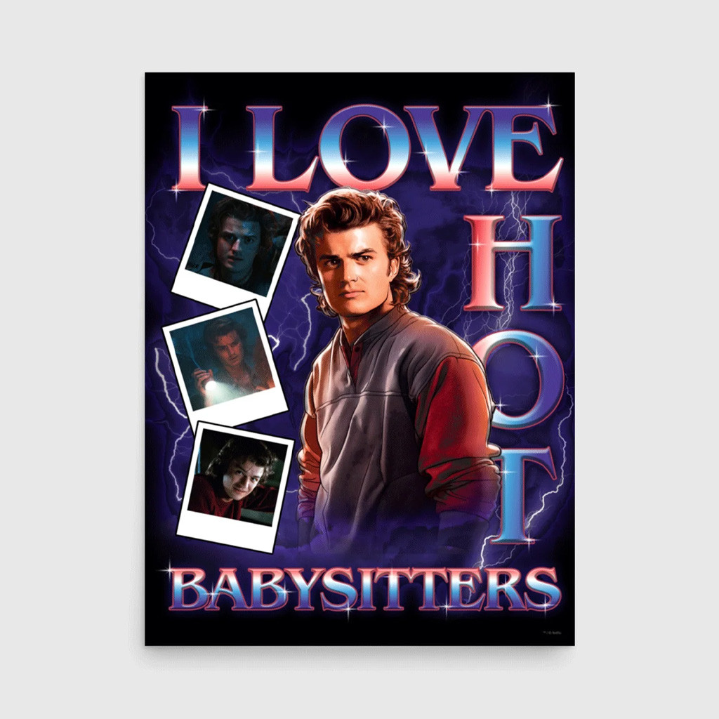 Steve Harrington Merch Stranger Things I Love HOT Babysitters Poster Wall Art Decor Fan Gifts