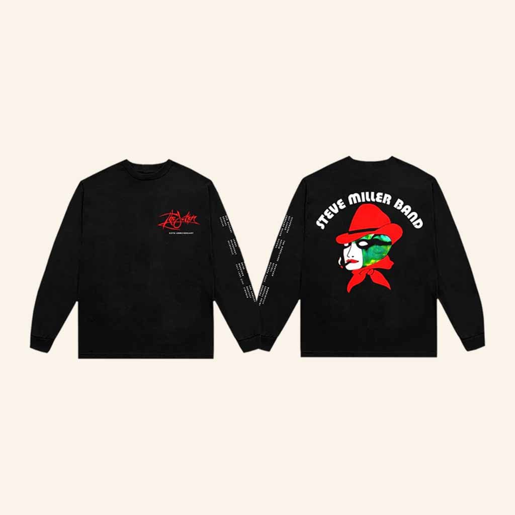 Steve Miller Band Merch Joker 50th Anniversary Red Hat Long Sleeve Shirt Gifts For Fans Steve Miller Band Merch Joker 50th Anniversary Red Hat Long Sleeve Shirt Gifts For Fans