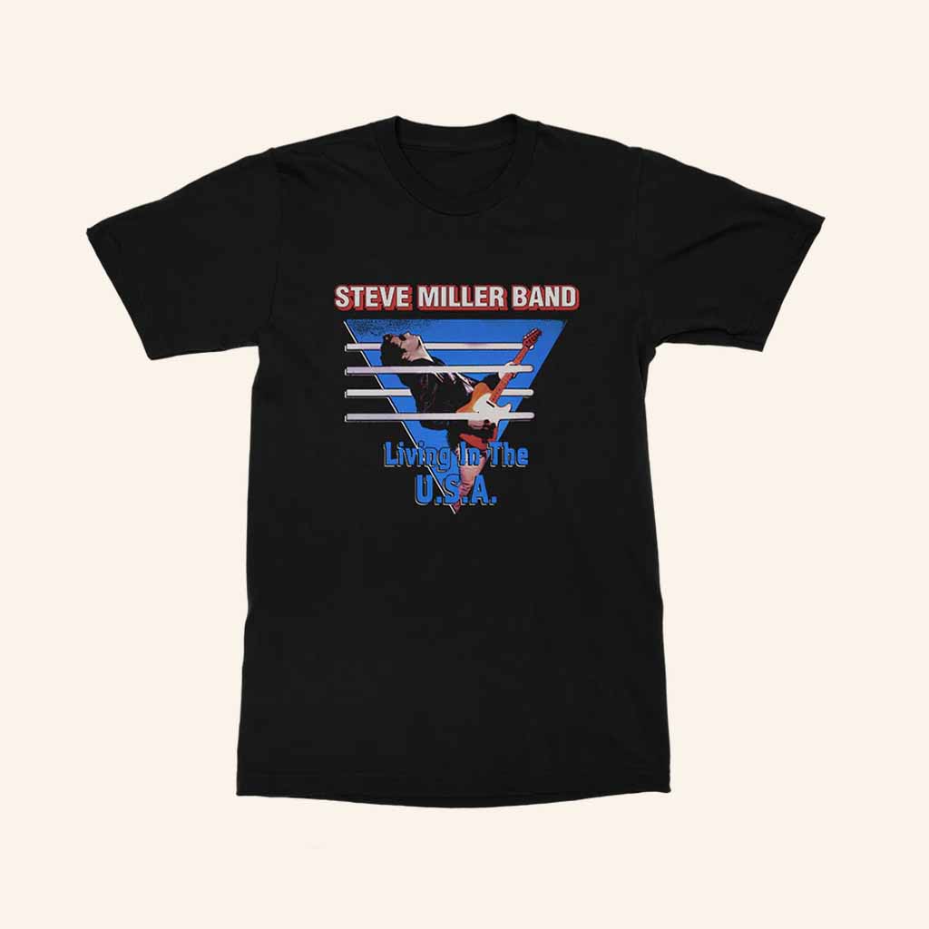 Steve Miller Band Merch Living In The USA T-Shirt Music Gift Ideas For Guys Steve Miller Band Merch Living In The USA T-Shirt Music Gift Ideas For Guys