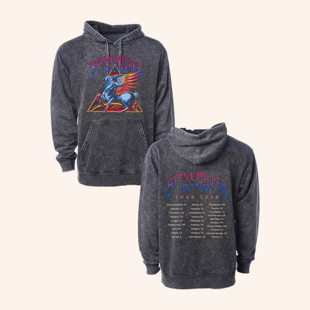 Steve Miller Band Merch Pegasus Triangle Tour 2024 Wash Hoodie Presents For Music Lovers Steve Miller Band Merch Pegasus Triangle Tour 2024 Wash Hoodie Presents For Music Lovers