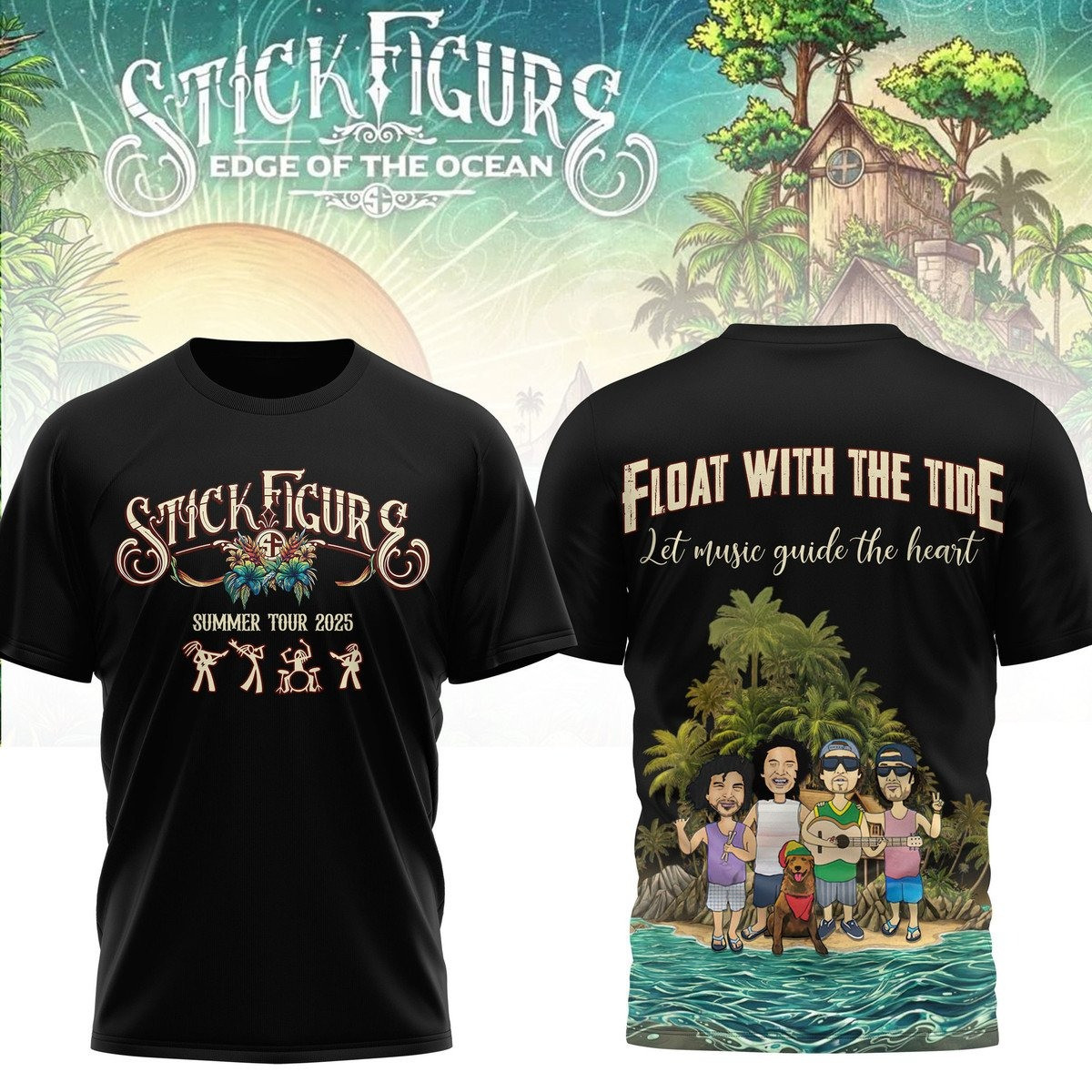 Stick Figure Edge Of The Ocean T-Shirt Presents For Fans