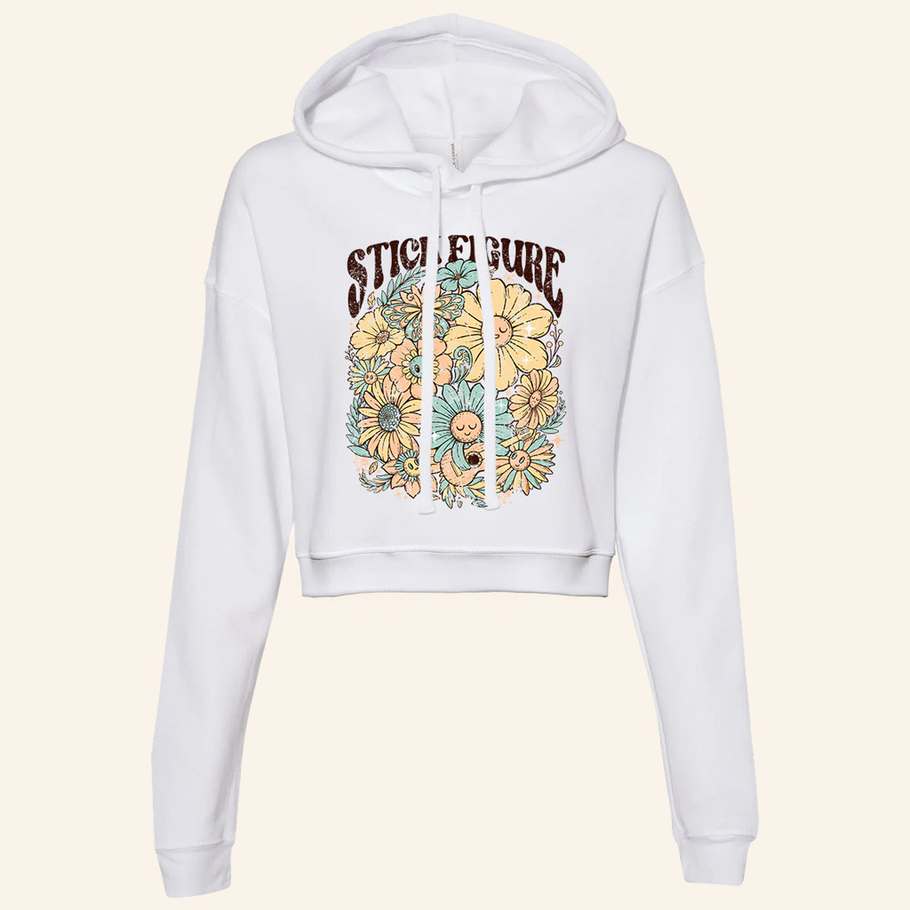 Stick Figure Merch Wildflower Cropped Hoodie Birthday Present For Wife Stick Figure Merch Wildflower Cropped Hoodie Birthday Present For Wife