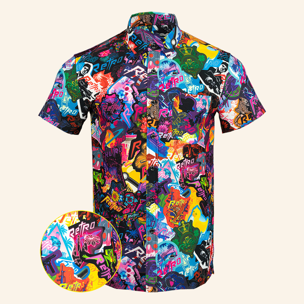 Sticker Bomb V1 Button Down Shirt Tactical Hawaiian Shirt Present For Him