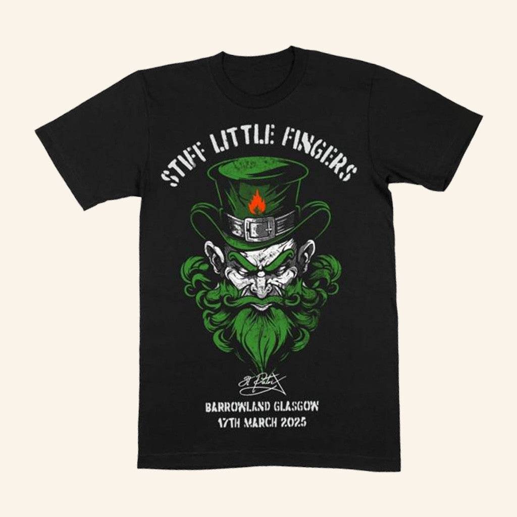 Stiff Little Fingers Merch Barrowland 25 Black T-Shirt Gifts For Dad Stiff Little Fingers Merch Barrowland 25 Black T-Shirt Gifts For Dad