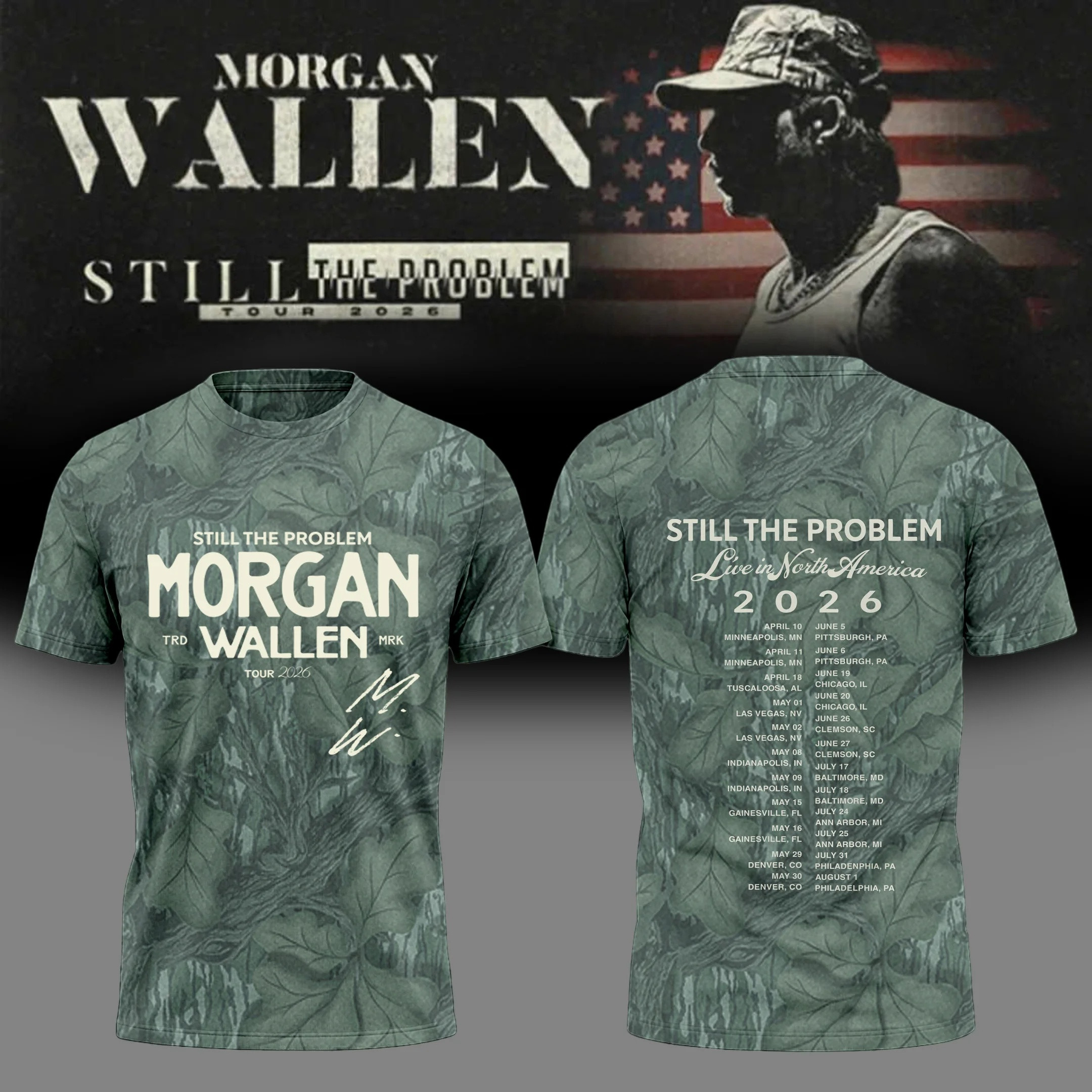 Still The Problem Tour 2026 Morgan Wallen T-Shirt Music Concert Tee Morgan Wallen Fans Gift