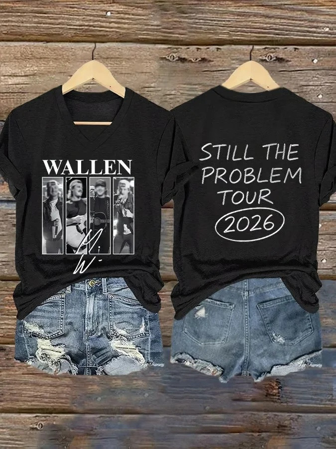 Still The Problem Tour 2026 Morgan Wallen V-Neck Shirt Morgan Wallen Merch Unique Gift For Fans