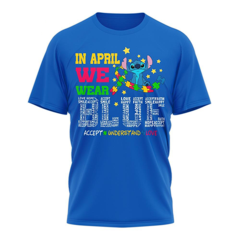 Stitch Autism Awareness Limited Edition Blue Shirt Gifts For Stitch Lovers
