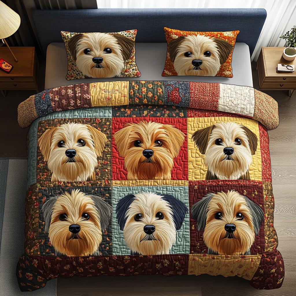 Stitched Pup Quilted Bedding Set Home Comfort Bedding Set That Everyone Will Love