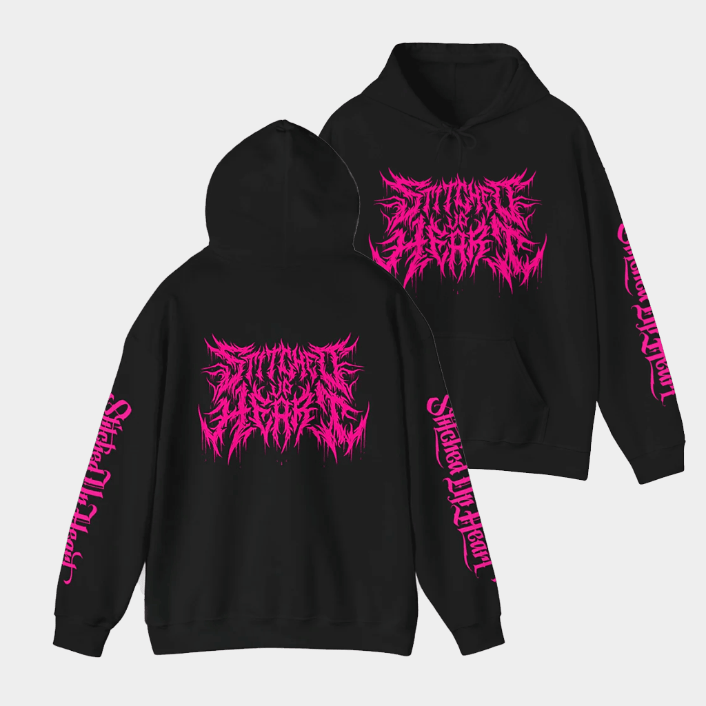 Stitched Up Heart Merch Death Metal Hoodie Presents For Rock Music Lovers