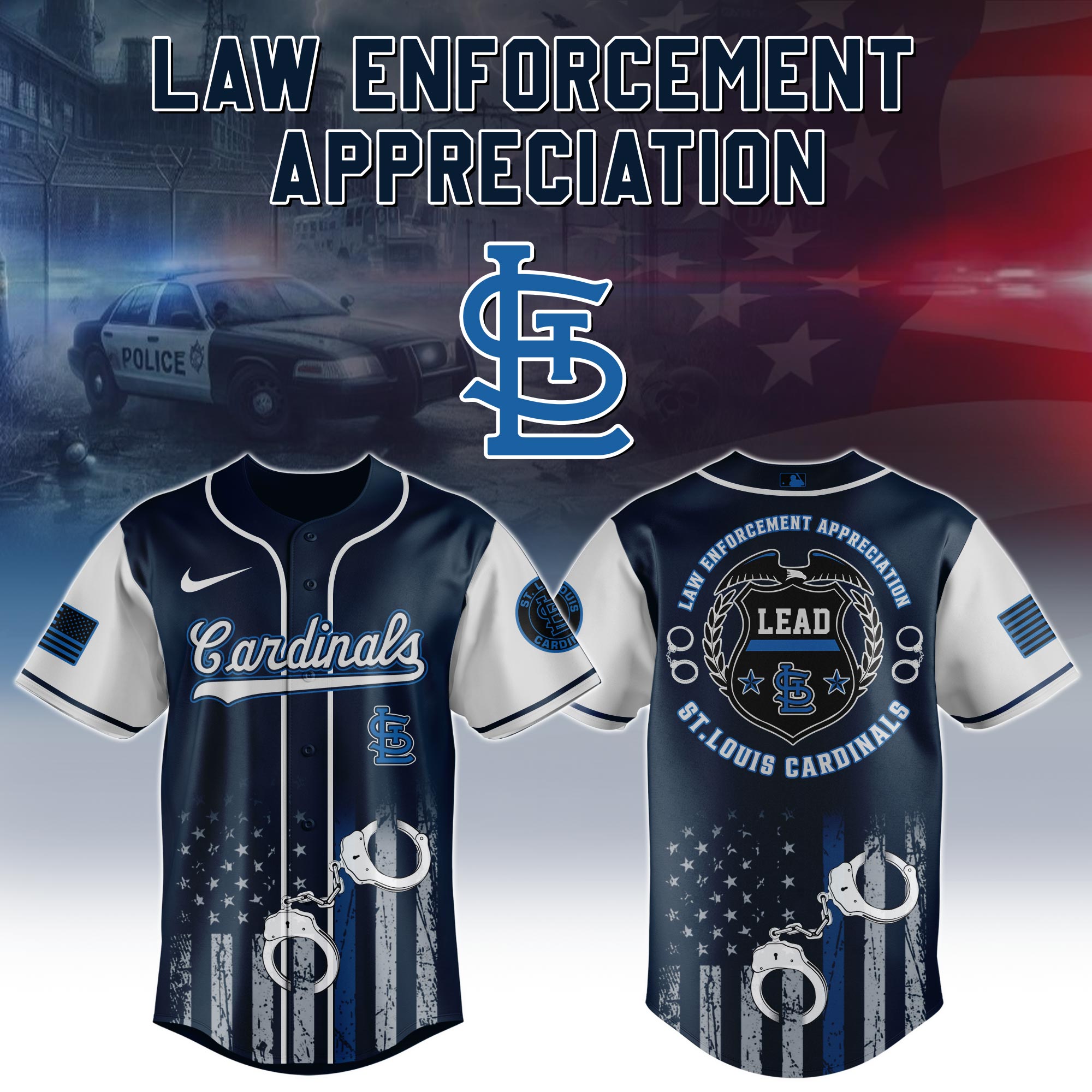 StLouis Cardinals x Law Enforcement Appreciation Day Jersey Gifts For Baseball Fans