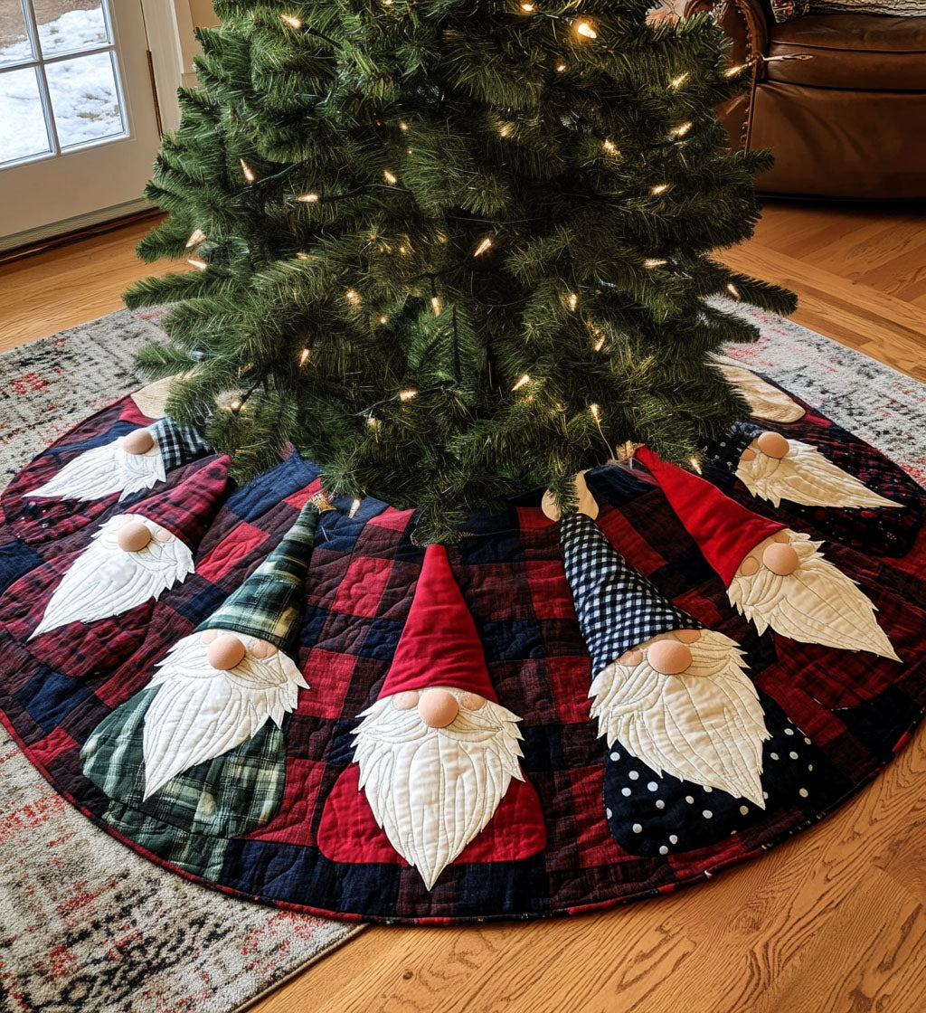 Stocking Stuffer Snug Quilted Christmas Tree Skirt Holiday Party Decor for Home Under-Tree Christmas Decor