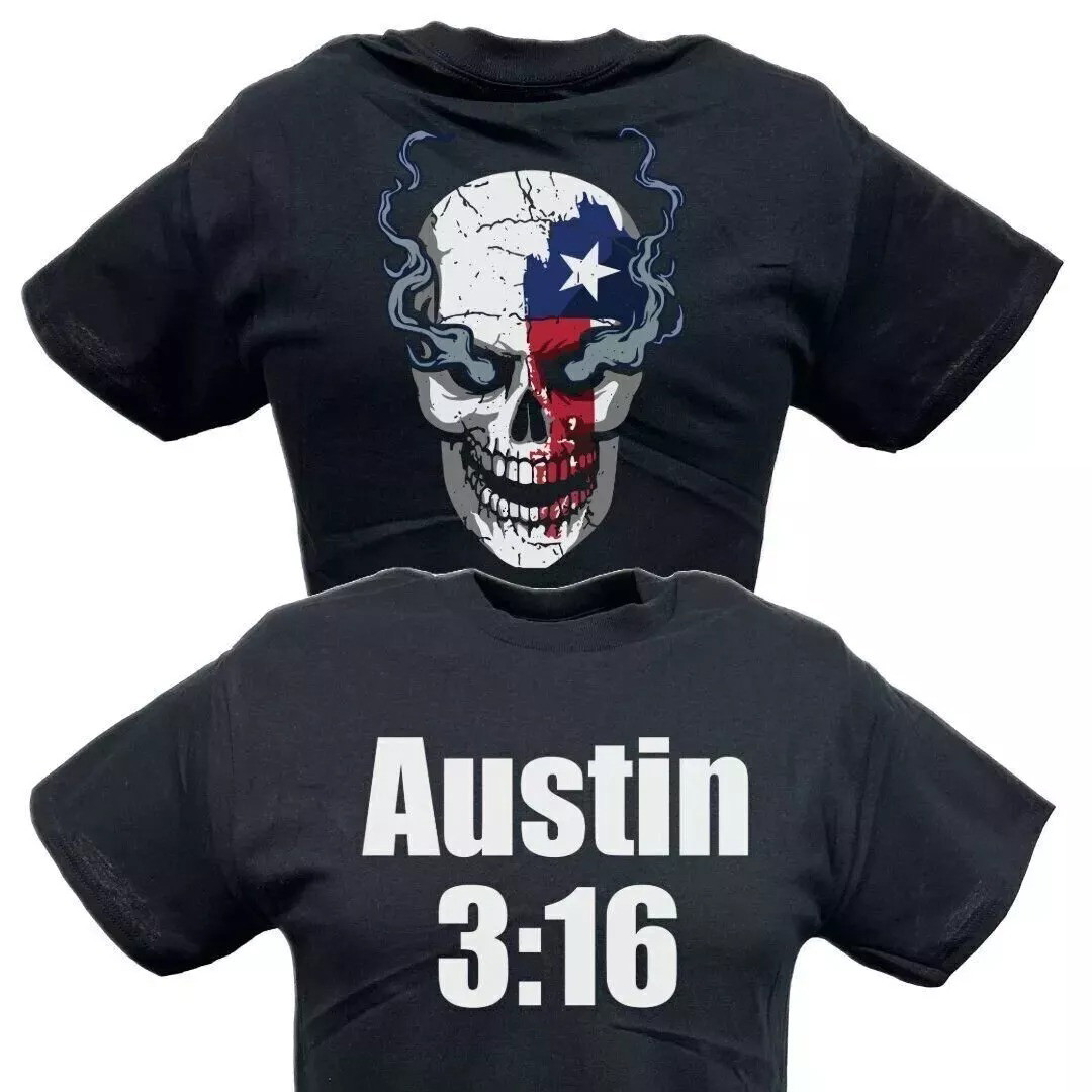 Stone Cold Steve Austin 316 Texas Flag Smoking Skull T-shirt Gifts For Him