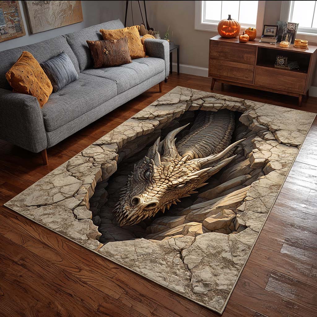 Stone Guardian Area Rug  Washable Rugs Mother In Law Christmas Gift
