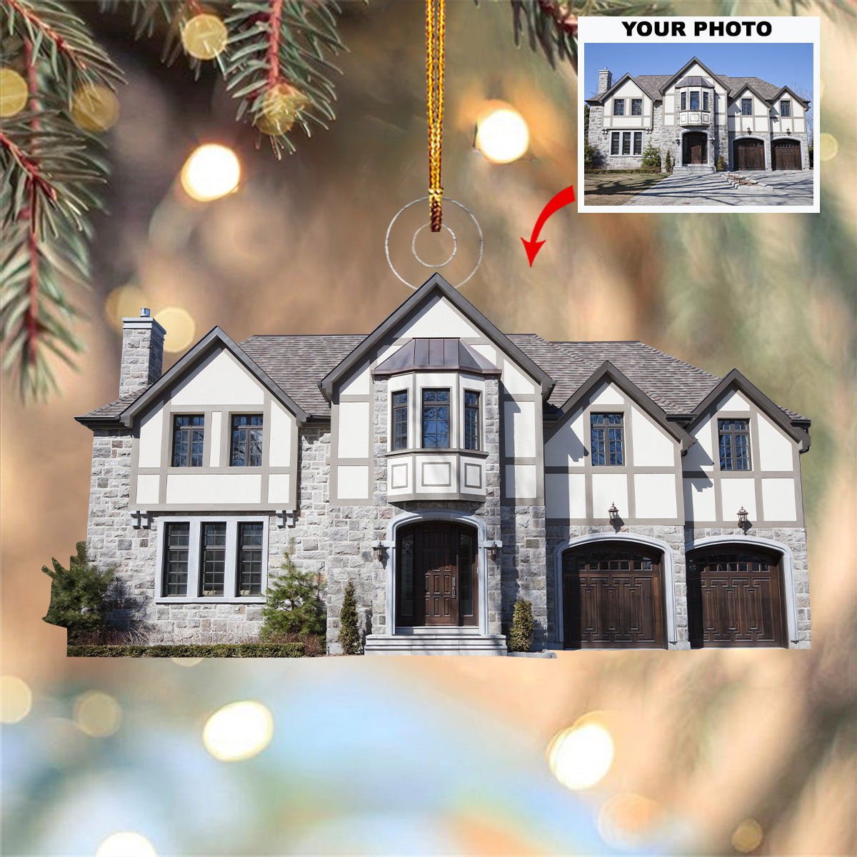 Stone Manor Personalized Photo Mica Ornament Gift For Family Family Members