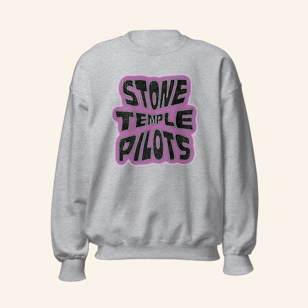 Stone Temple Pilots Merch Warp Logo Crewneck Sweatshirt Christmas Gift Ideas For Sister
