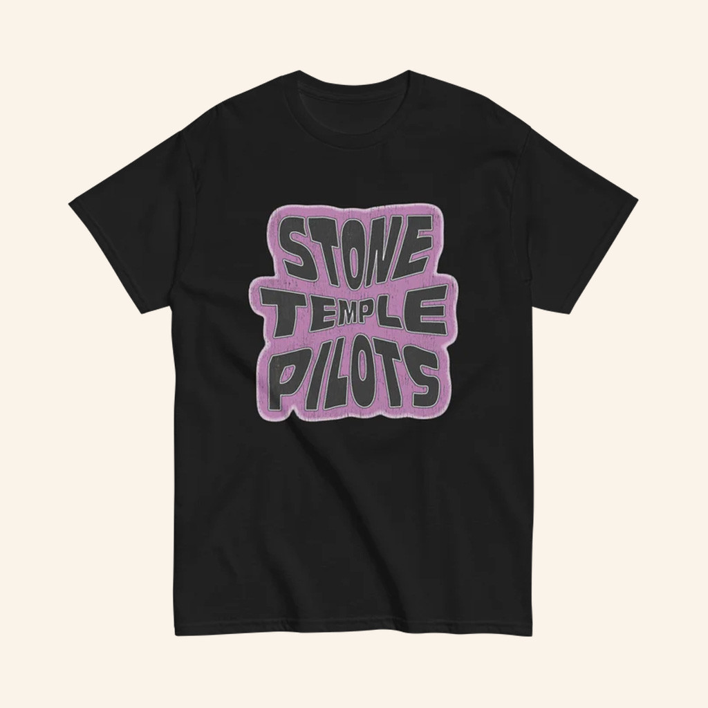 Stone Temple Pilots Merch Warp Logo T-Shirt Christmas Gift Ideas For Rock Fans