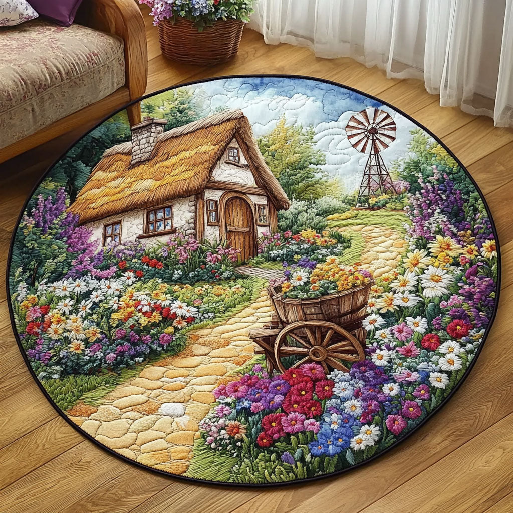 Stone Trail Cottage Quilted Round Mat Christmas Decor For Entryway Good Christmas Gifts For Farmers