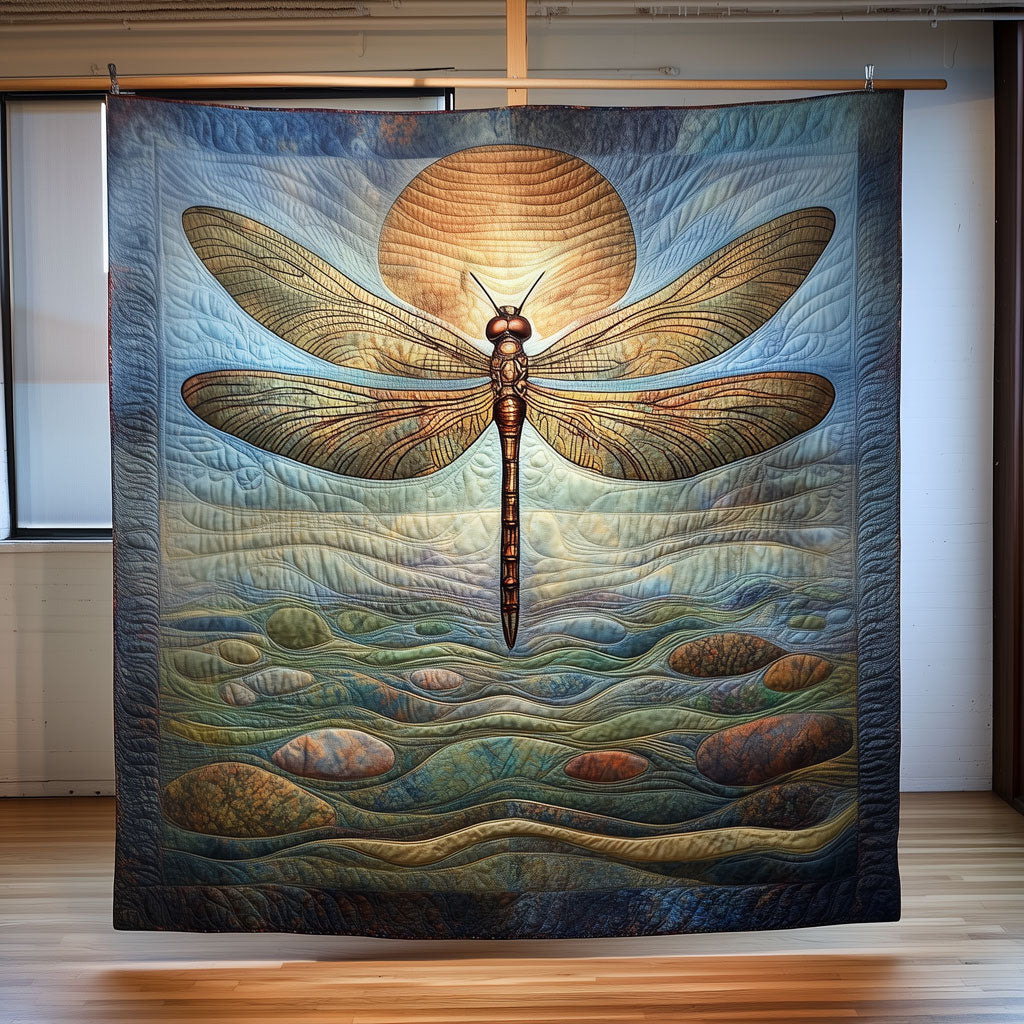 Stone Whisper Dragonfly Quilt Blanket Dragonfly Throws for Couch Gift For Someone Who Loves Dragonflies
