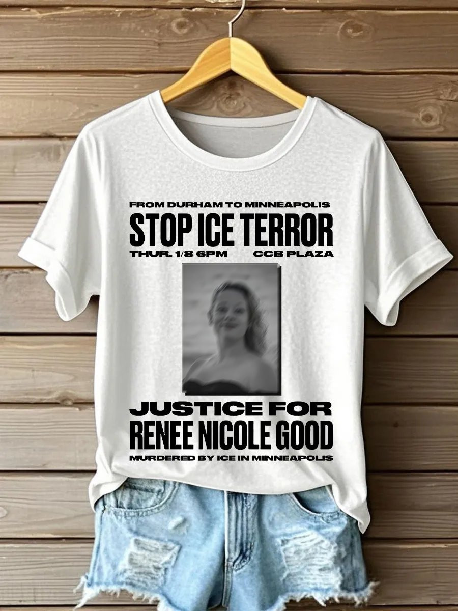 Stop Ice Terror T-Shirt Justice For Renee Nicole Good Shirt Anti ICE Gifts