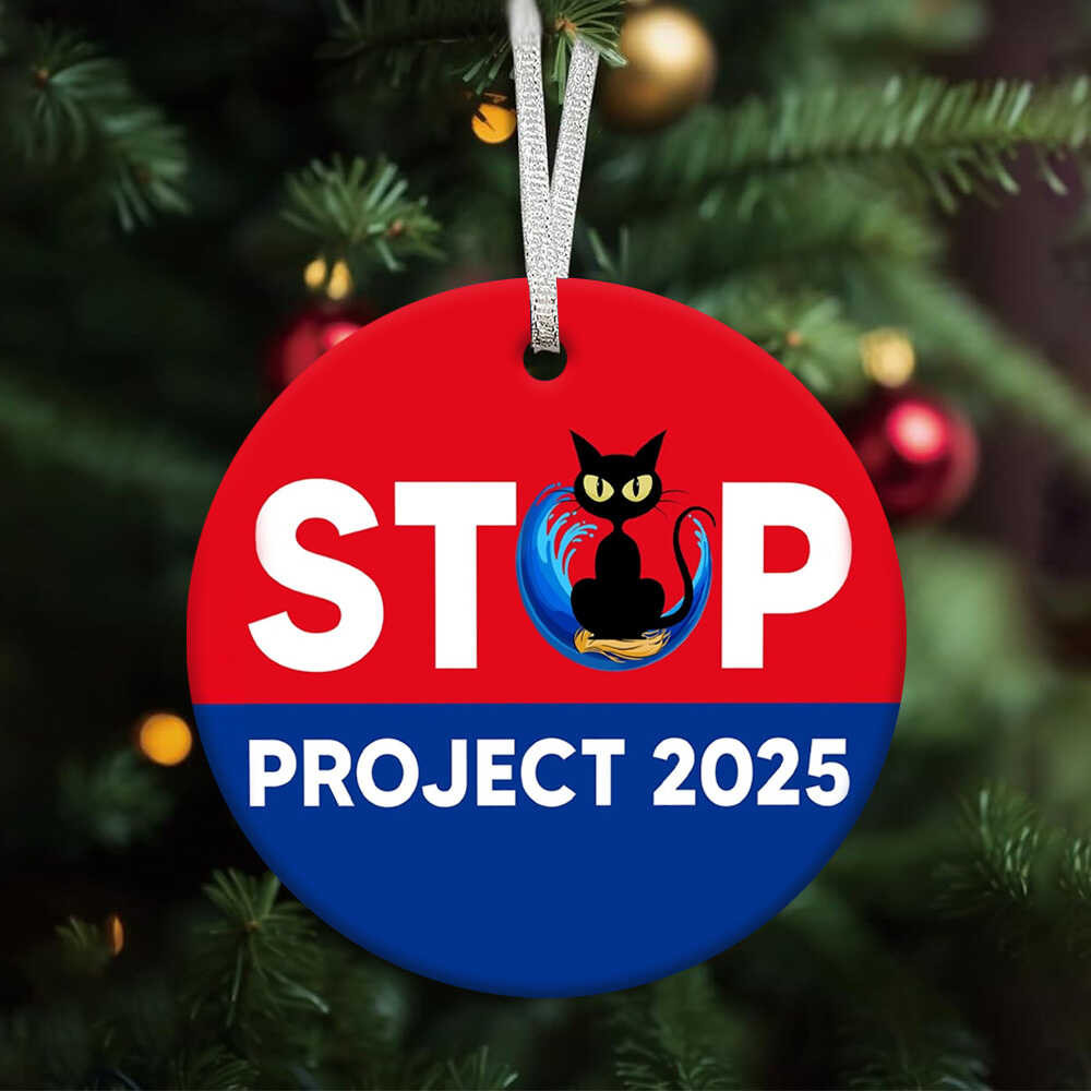 Stop Project 2025 Ornament Anti Trump Cat Ladies For Kamala Xmas Ornament Harris For President
