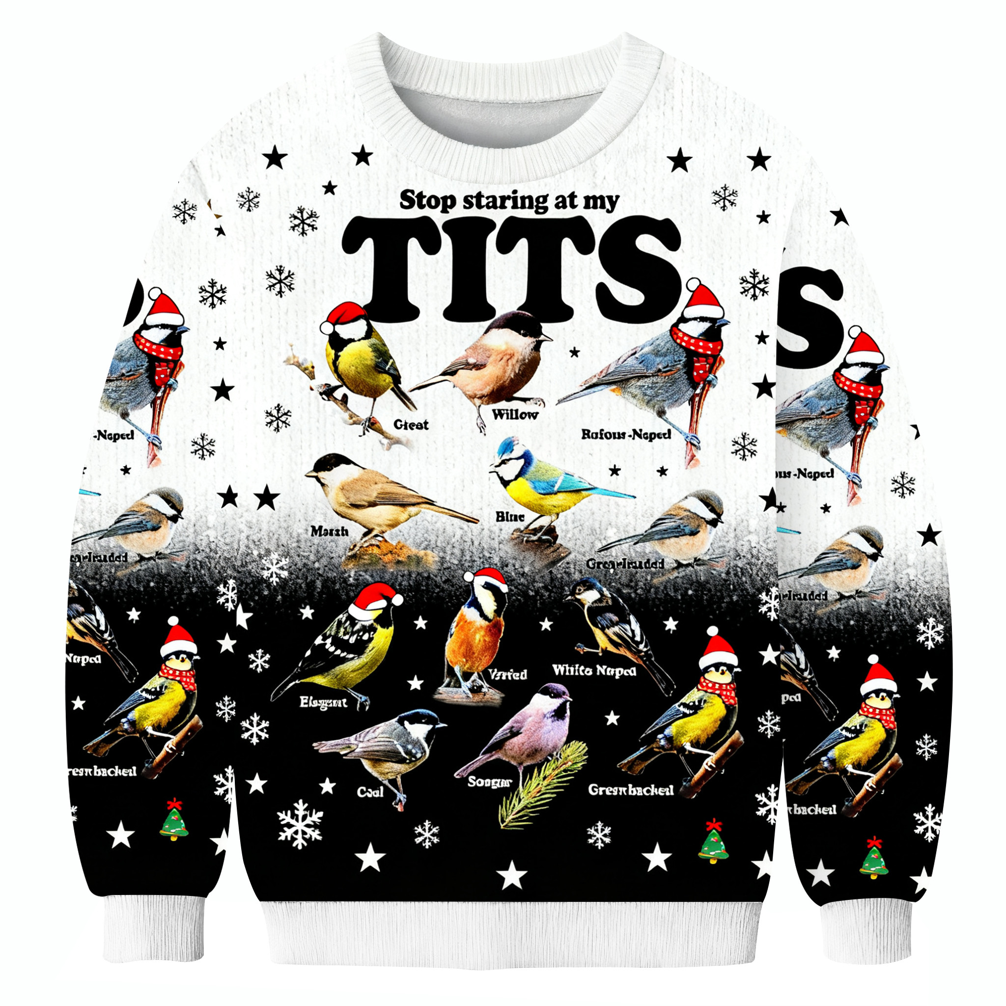 Stop Staring At My Tits Christmas Ugly Sweater Winter Apparel Christmas Gifts For Bird Lovers