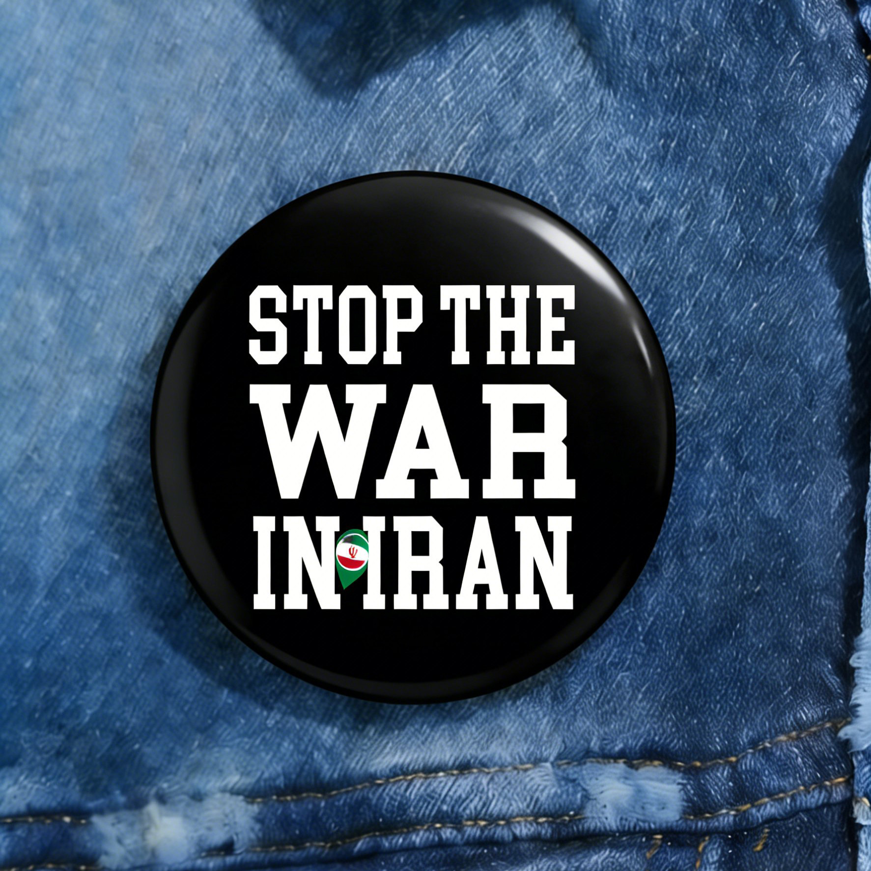 Stop The War In Iran Pin Button US And Iran Strike Iran Merch Freedom Gift For Supporters