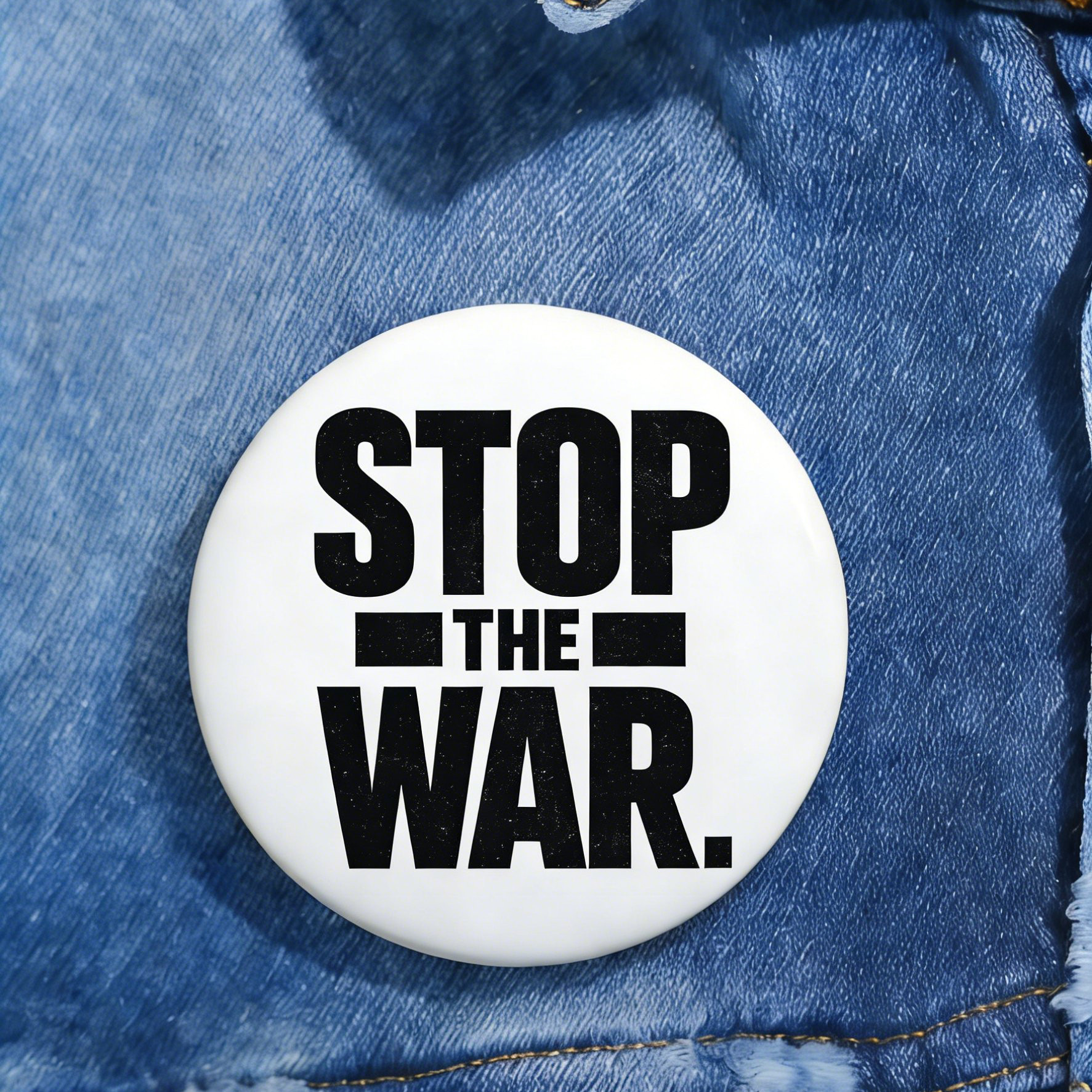 Stop The War Pin Button Political Themed USA Iran War Merch Best Gift For Protesters