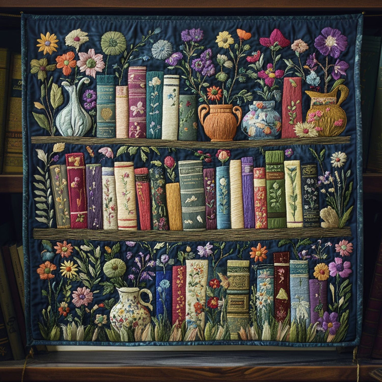 Stories and Blooms Quilted Blanket Bed Christmas Decor Awesome Gifts For Book Lovers