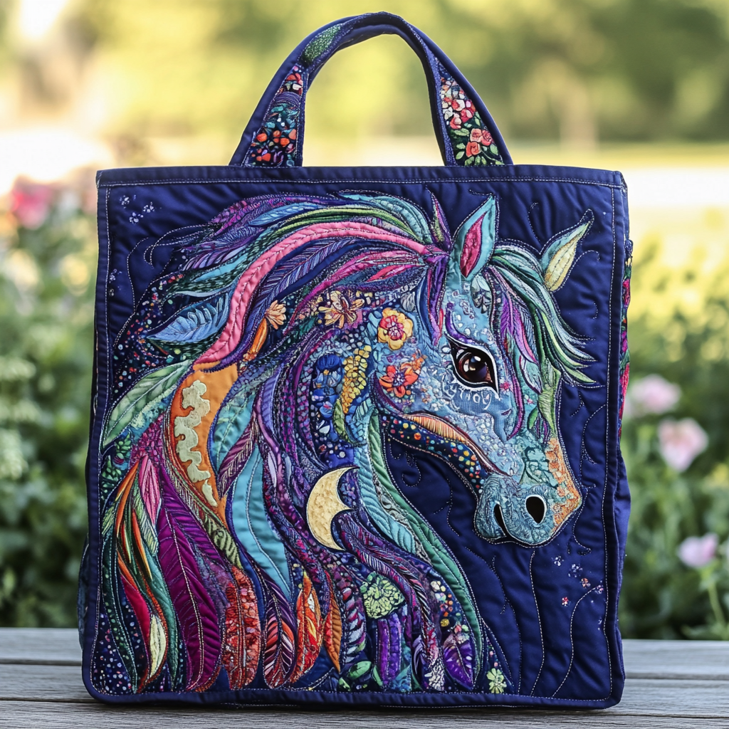 Storm Horse Quilted Tote Bag Christmas Gift Ideas For Horse Owners