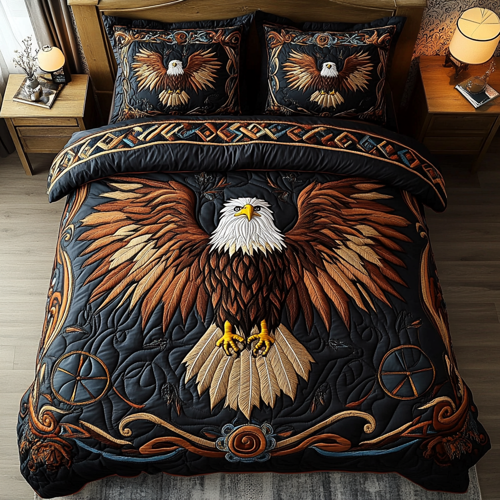 Storm Wing Quilted Bedding Set Soft Bedding Set That Makes a Great Christmas Gift