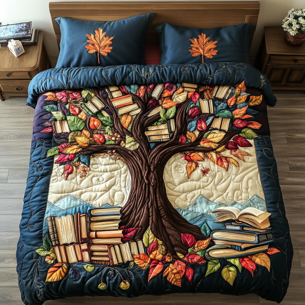 Story Garden Quilted Bedding Set Bedspread Set Book Themed Gift Items
