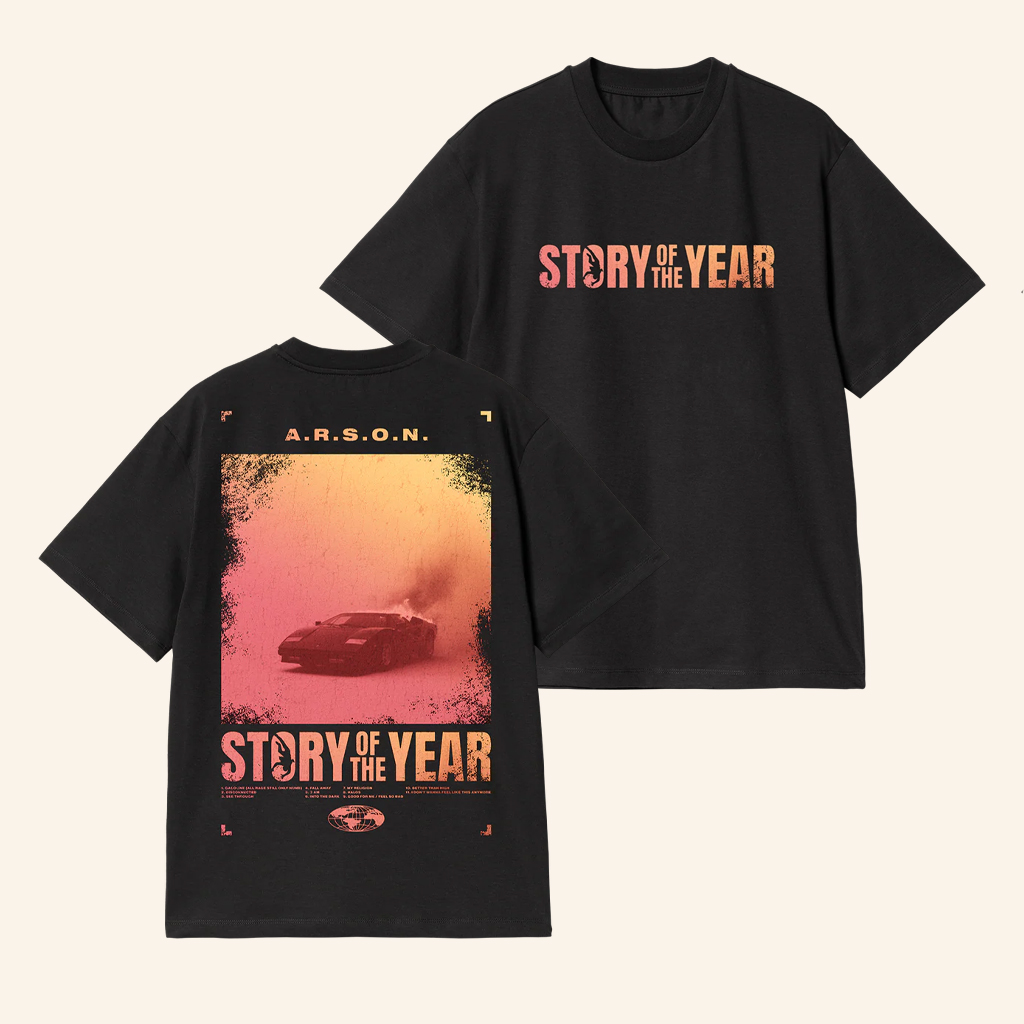 Story Of The Year Merch ARSON Album Black T-Shirt Christmas Gifts For Rock Fans Story Of The Year Merch ARSON Album Black T-Shirt Christmas Gifts For Rock Fans