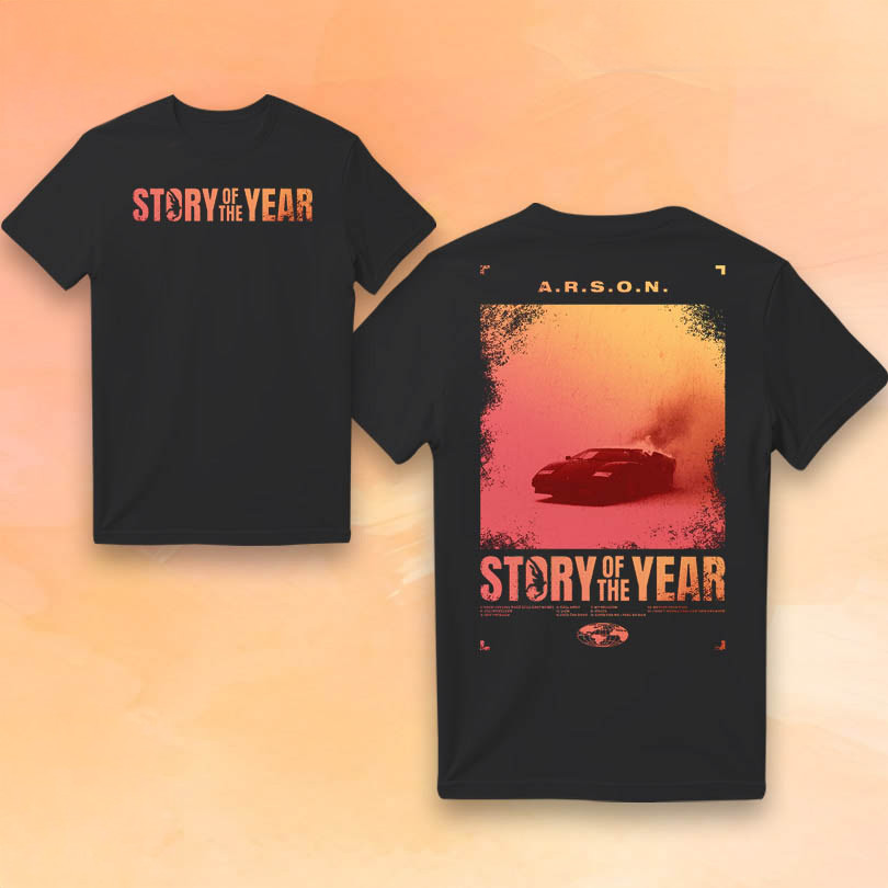 Story Of The Year Merch ARSON Album Black T-Shirt Gift Ideas For Rock Music Lovers