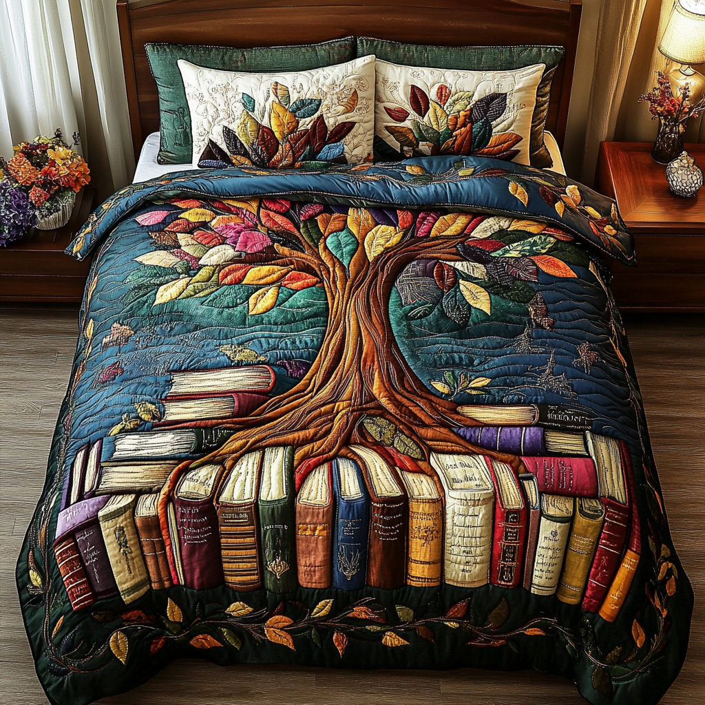 Story Slumber Quilted Bedding Set Bed Decorations Best Gifts For Readers
