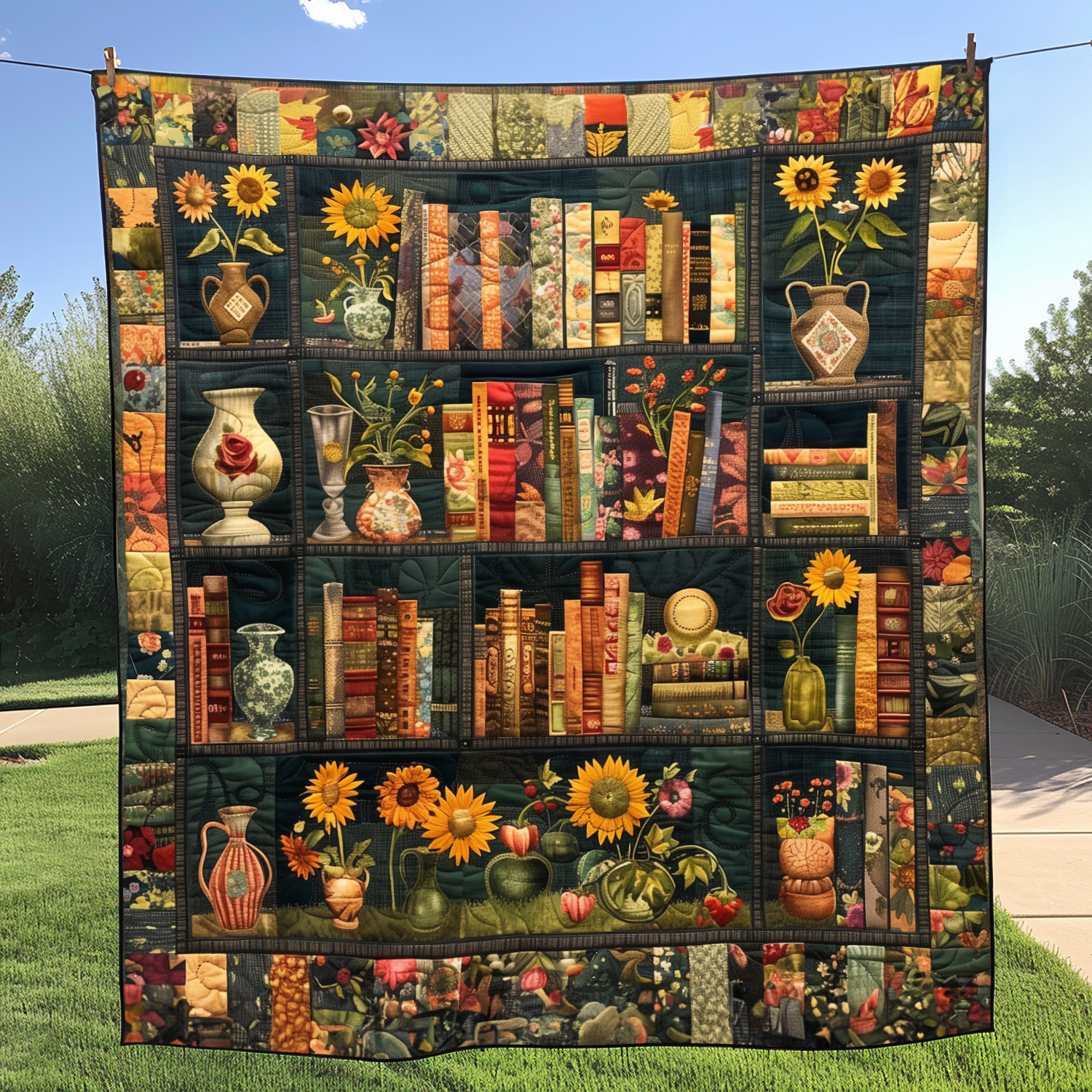 Story Spine Stand Quilted Blanket Sunflower Gifts For Friends
