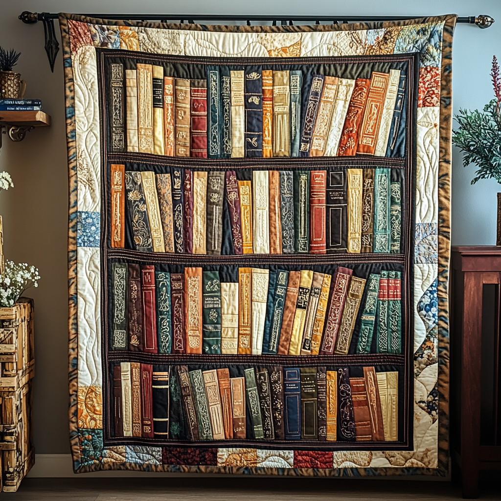 Story Stacks Quilted Blanket Best Throw Blanket Novelty Book Gifts