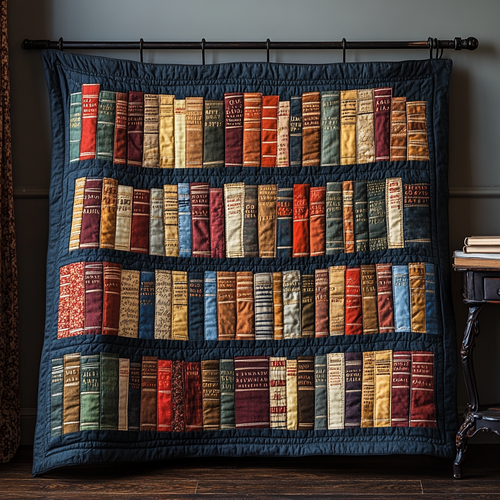 Story Stacks Quilted Blanket Christmas Throw Blanket Cool Gifts For Book Lovers