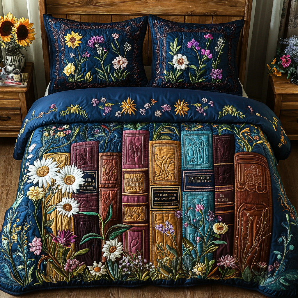Storybook Comfort Quilted Bedding Set Bedroom Decor Ideas Christmas Presents For Book Lovers