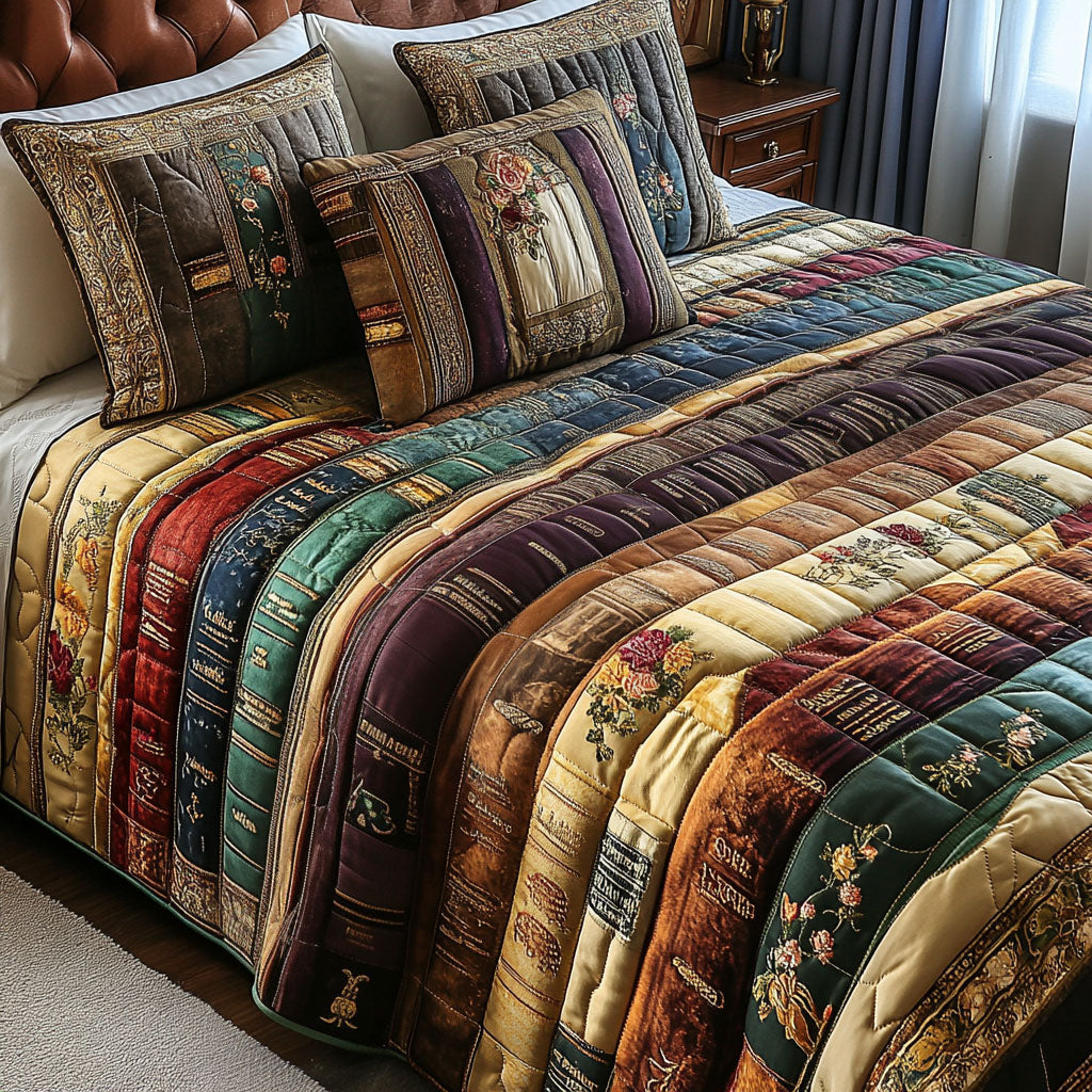 Storybook Sanctuary Quilted Bedding Set Holiday Duvet Covers Best Gifts For Book Lovers