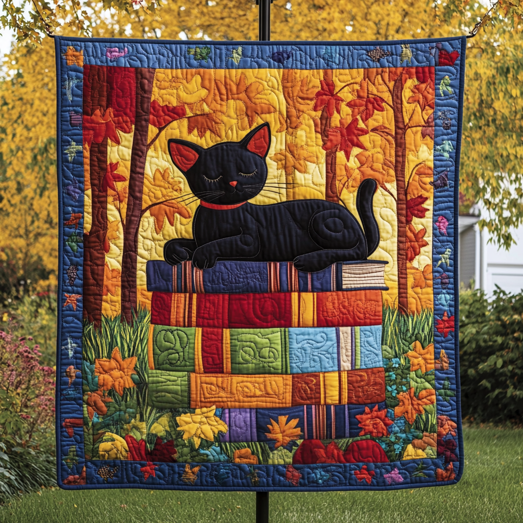 Storytime Cat Quilted Blanket Unique Gifts For Cat Lovers