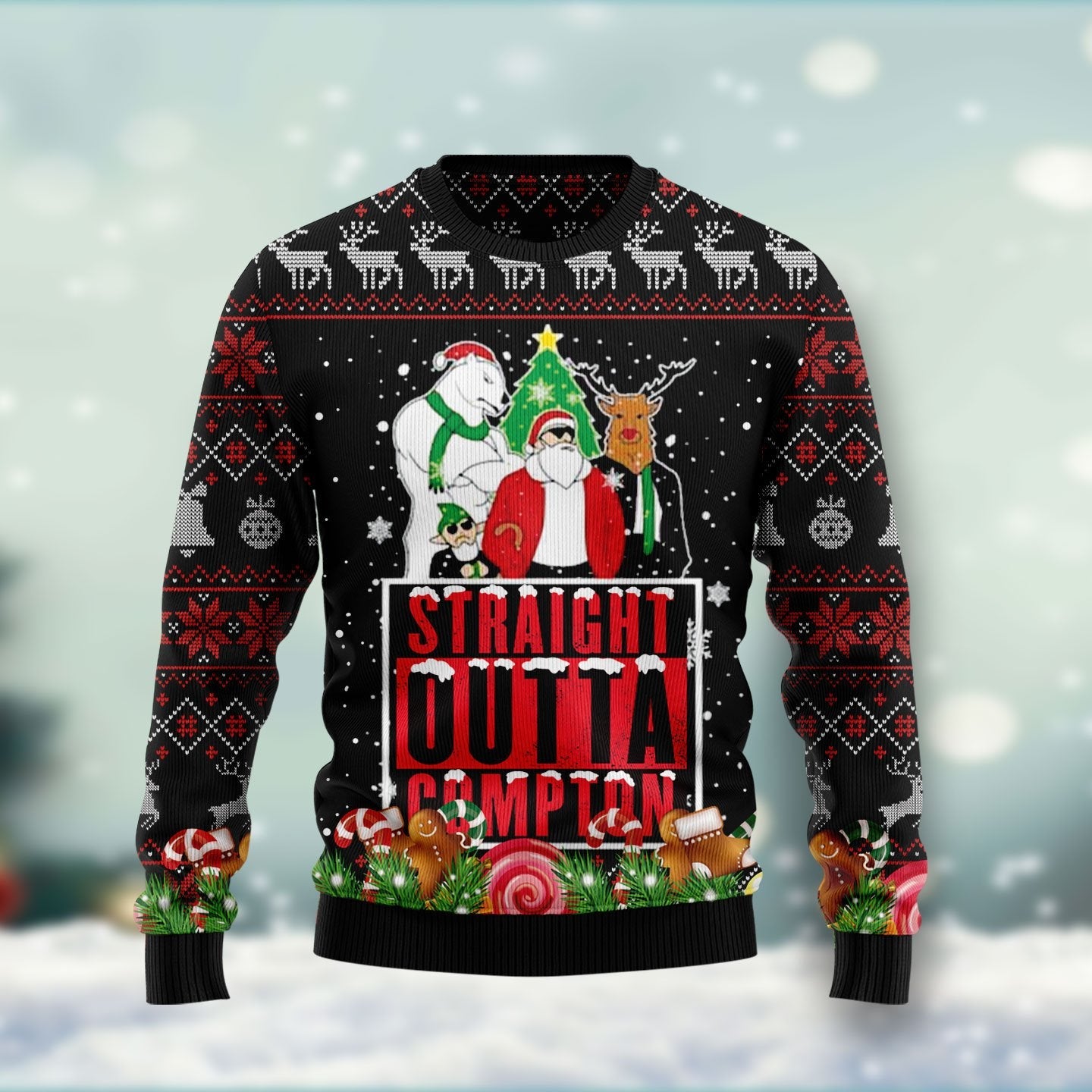 Straight Outta Compton Ugly Christmas Jumper Funny Winter Sweater Gifts Ideas For Xmas
