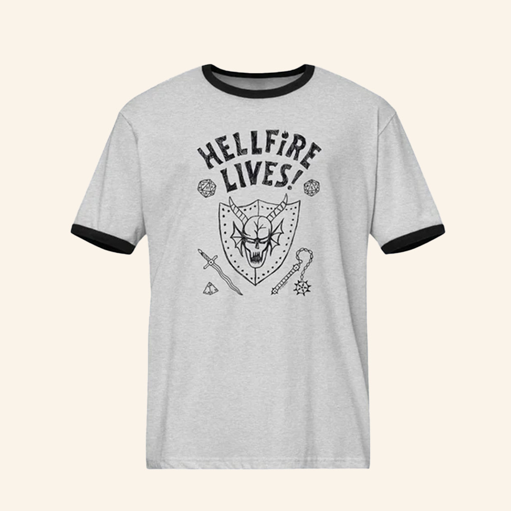 Stranger Things 5 Hellfire Lives Ringer Shirt Hellfire Lives T-Shirt Stranger Things Merch