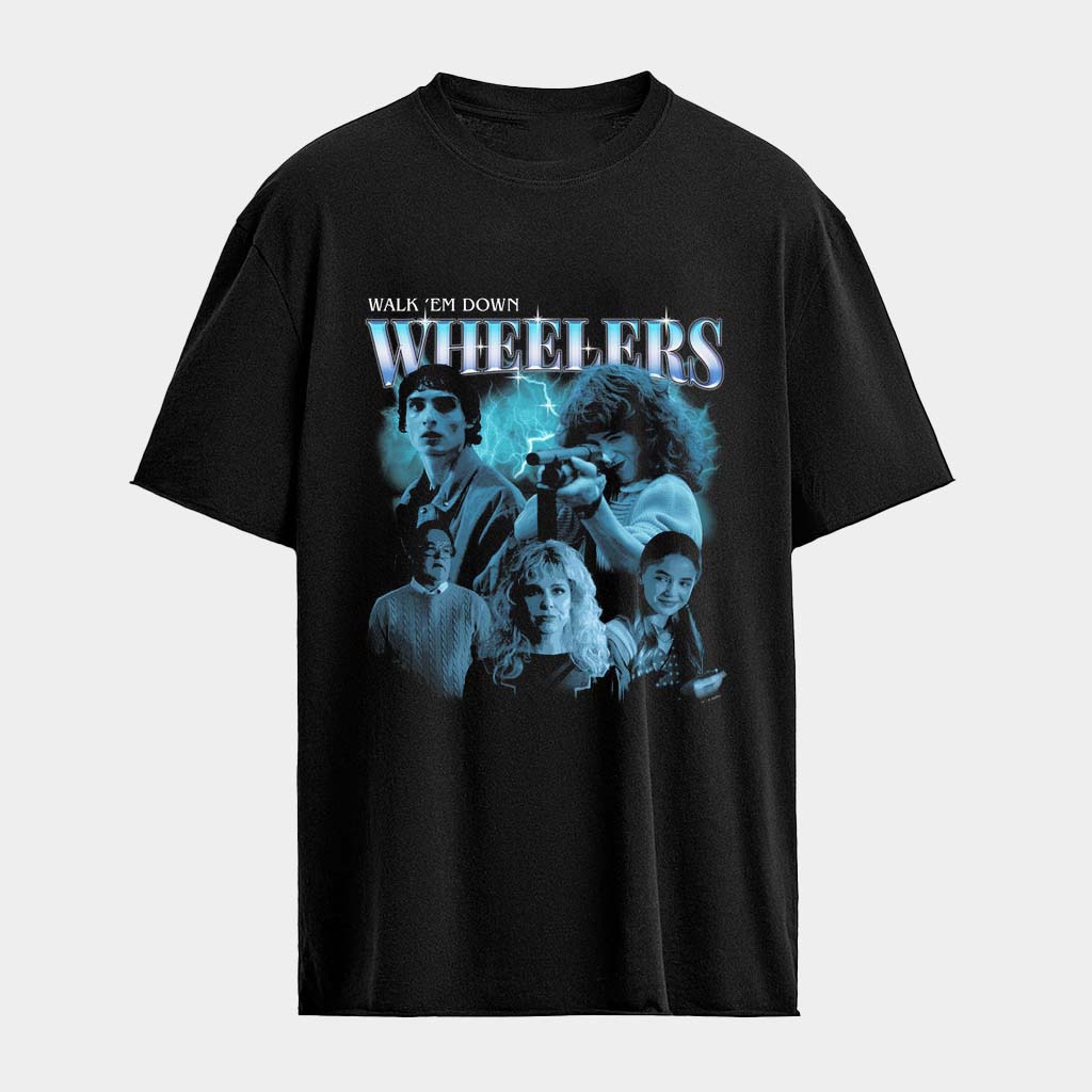 Stranger Things 5 The Wheelers Family Walk &Atilde;&macr;&Acirc;&iquest;&Acirc;&frac12;Em Down T-shirt Gifts For Movie Lovers