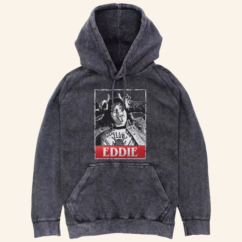 Stranger Things Eddie Munson Merch Horns Hoodie Unique Gifts For Him