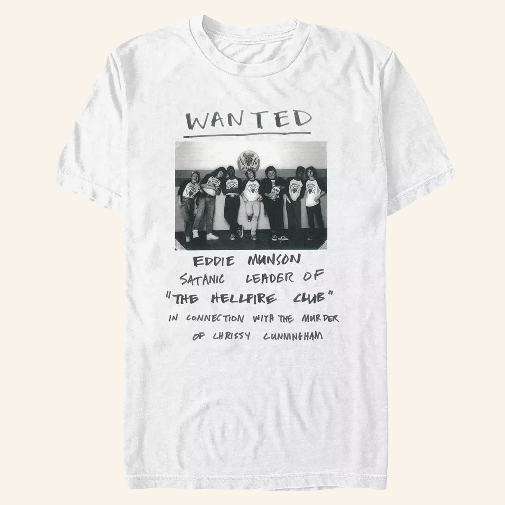 Stranger Things Eddie Munson Merch Wanted Poster T-Shirt Cool Gifts For Brothers