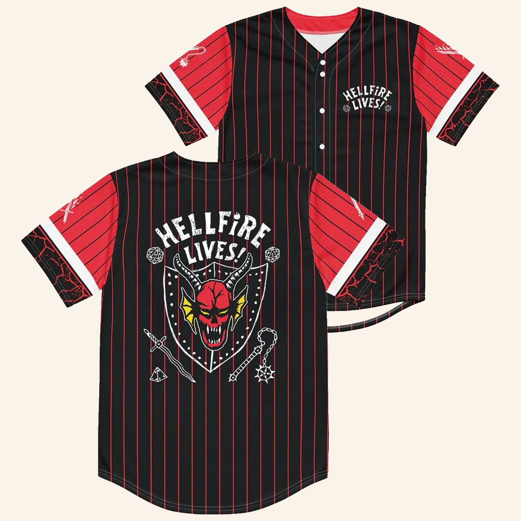 Stranger Things Hellfire Lives Jersey Shirt Dustin El Lives Clothing Gift For Stranger Things Fans